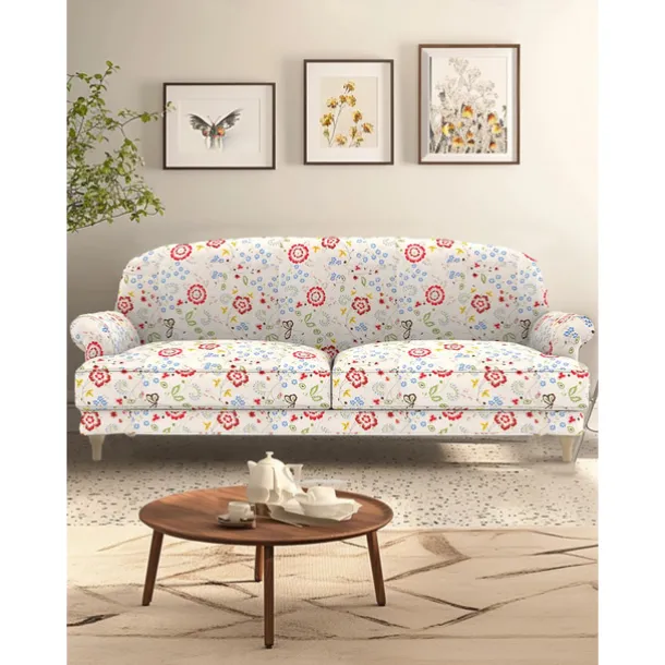 2seater Sofa Cover Floral Quilted 100% Cotton Slipcovers ESSEBODAcover LITB PRIME cover