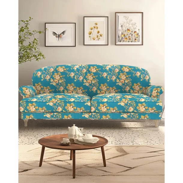 2seater Sofa Cover Floral Quilted 100% Cotton Slipcovers ESSEBODAcover LITB PRIME cover