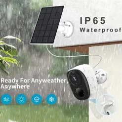 Security Camera Wireless Outdoor 3MP Security Camera with Solar Panel PIR Human Detection SD Card/Cloud Storage Flood Light Solar Cameras for Home Security