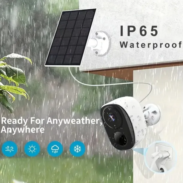 Security Camera Wireless Outdoor 3MP Security Camera with Solar Panel PIR Human Detection SD Card/Cloud Storage Flood Light Solar Cameras for Home Security