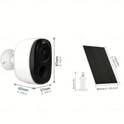Security Camera Wireless Outdoor 3MP Security Camera with Solar Panel PIR Human Detection SD Card/Cloud Storage Flood Light Solar Cameras for Home Security
