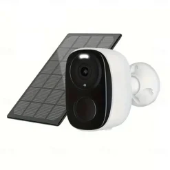 Security Camera Wireless Outdoor 3MP Security Camera with Solar Panel PIR Human Detection SD Card/Cloud Storage Flood Light Solar Cameras for Home Security