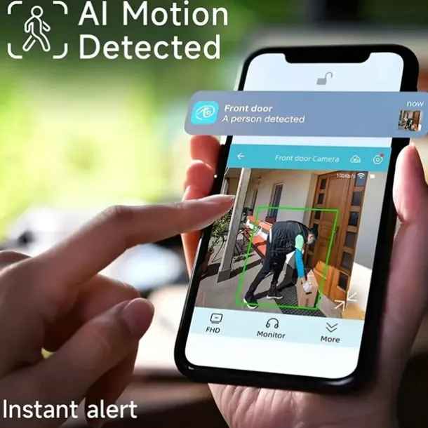 Security Camera Wireless Outdoor 3MP Security Camera with Solar Panel PIR Human Detection SD Card/Cloud Storage Flood Light Solar Cameras for Home Security