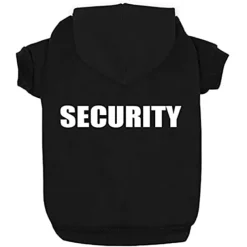 Security Dog Hoodies Dog Clothes Apparel Winter Sweatshirt Warm Sweater Cotton Jacket Coat Hoodie for Small Dog Medium Large Dog Cat (Black, 3XL)