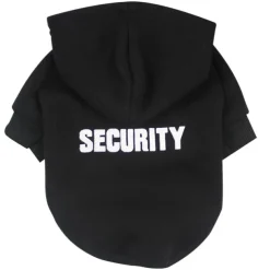 Security Dog Hoodies Dog Clothes Apparel Winter Sweatshirt Warm Sweater Cotton Jacket Coat Hoodie for Small Dog Medium Large Dog Cat (Black, 3XL)