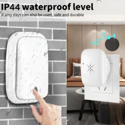 Self Powered Wireless Doorbell Waterproof No Battery Needed 38 Ringtones Plug-in Ding Dong Door Bell High Volume Nursing Bell