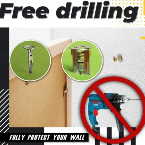 Self-Drilling Anchors Screws - Carbon Steel, Zinc-Plated, No-Drill Wall Anchors for Hanging Home Decor