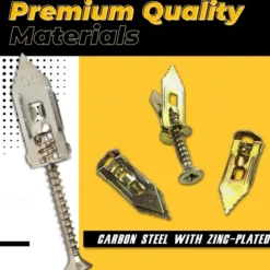 Self-Drilling Anchors Screws - Carbon Steel, Zinc-Plated, No-Drill Wall Anchors for Hanging Home Decor