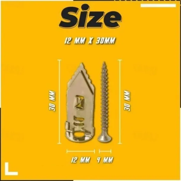 Self-Drilling Anchors Screws - Carbon Steel, Zinc-Plated, No-Drill Wall Anchors for Hanging Home Decor