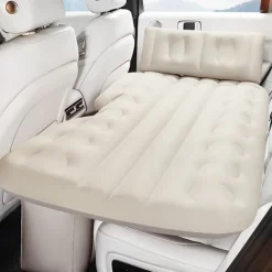 Self-Inflating Air Mattress Car Back Seat Bed PVC Flocked Surface Car Air Couch Cushion Built-in Charging Pump for Rapid Inflation and Deflation