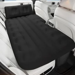 Self-Inflating Air Mattress Car Back Seat Bed PVC Flocked Surface Car Air Couch Cushion Built-in Charging Pump for Rapid Inflation and Deflation