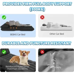 Self-Inflating Air Mattress Car Back Seat Bed PVC Flocked Surface Car Air Couch Cushion Built-in Charging Pump for Rapid Inflation and Deflation