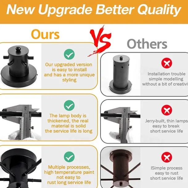 Semi Flush Mount Ceiling Light Fixture, 6 Lights Modern Sputnik Chandelier Pendant Lighting for Living Room Kitchen Dining Room Bedroom Farmhouse Flush Mount Ceiling Lights 110-240V