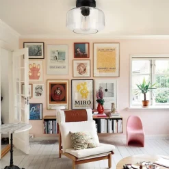 Semi Flush Mount Ceiling Light, Modern Light Fixture with Glass Shade, Oil Rubbed Bronze Finish for Hallway Corridor Kitchen Bathroom Bedroom Passway