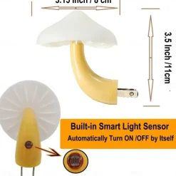Sensor LED Night Light Plug in Lamp Mushroom Night Light 7-Color Changing Magic Mini Pretty Mushroom-Shaped Night Lights for Adults Kids NightLight