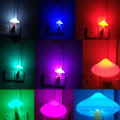 Sensor LED Night Light Plug in Lamp Mushroom Night Light 7-Color Changing Magic Mini Pretty Mushroom-Shaped Night Lights for Adults Kids NightLight