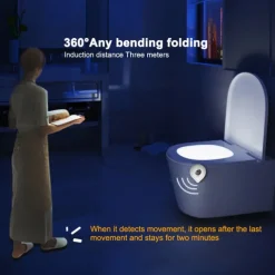 Sensor Toilet Seat Night Light Smart PIR Motion 8 Colors Waterproof Backlight 2PCS for Toilet Bowl LED Luminaria Lamp Toilet Light