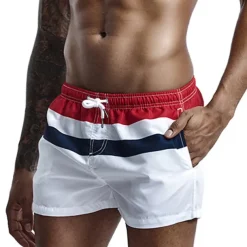 SEOBEAN® Men's Swim Trunks Swim Shorts Quick Dry Board Shorts Bathing Suit with Pockets Drawstring Swimming Surfing Beach Water Sports Stripes Spring Summer / Micro-elastic