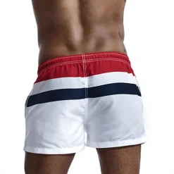 SEOBEAN® Men's Swim Trunks Swim Shorts Quick Dry Board Shorts Bathing Suit with Pockets Drawstring Swimming Surfing Beach Water Sports Stripes Spring Summer / Micro-elastic