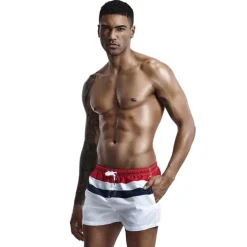 SEOBEAN® Men's Swim Trunks Swim Shorts Quick Dry Board Shorts Bathing Suit with Pockets Drawstring Swimming Surfing Beach Water Sports Stripes Spring Summer / Micro-elastic