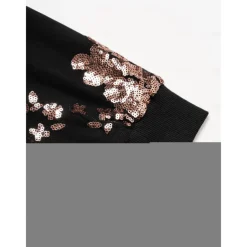 Sequin Crew Neck Bomber Jacket