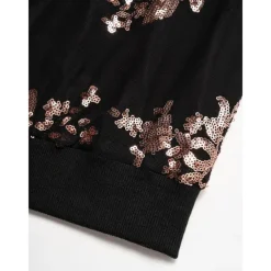 Sequin Crew Neck Bomber Jacket