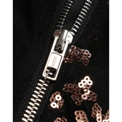 Sequin Crew Neck Bomber Jacket