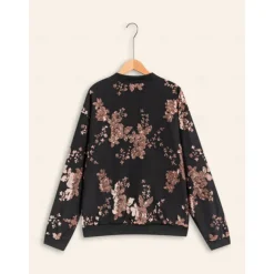 Sequin Crew Neck Bomber Jacket