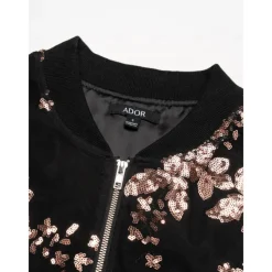 Sequin Crew Neck Bomber Jacket