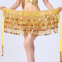 Sequin Skirt Silver Dots Fringe Skirts Belly Dance Hip Scarf Sparkly Rave Skirts for Women