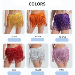 Sequin skirt Sparkle Skirt Belly Dance Hip Scarf Mardi Gras Outfits for Women Space Cowgirl Costume