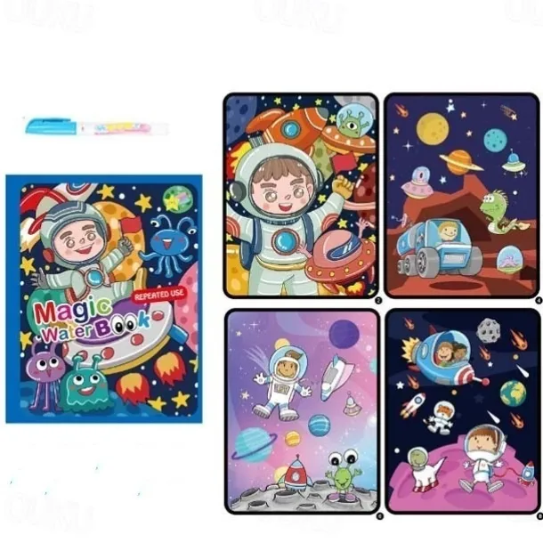 1Set Children Painting Drawing Toys Reusable Coloring Book Magic Water Drawing Book Sensory Early Education Toys For Kids