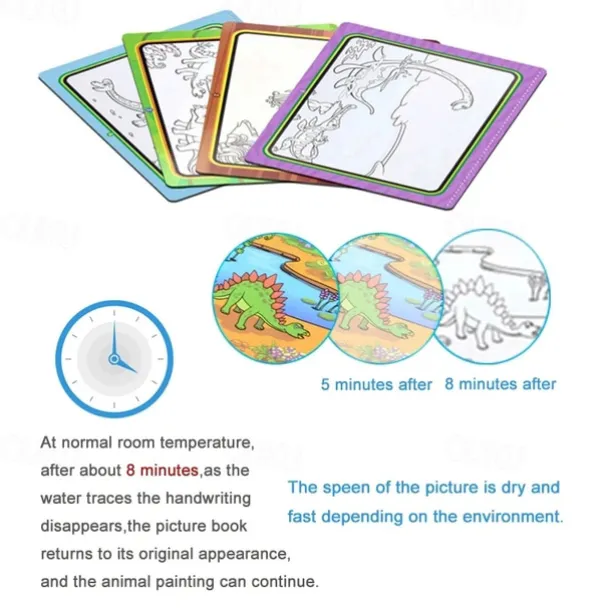 1Set Children Painting Drawing Toys Reusable Coloring Book Magic Water Drawing Book Sensory Early Education Toys For Kids