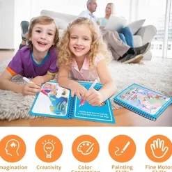 1Set Children Painting Drawing Toys Reusable Coloring Book Magic Water Drawing Book Sensory Early Education Toys For Kids