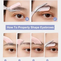 1Set Eyebrow Trimming Knife Eyebrow Face Razor For Women Professional Eyebrow Scissors With Comb Brow Trimmer Scraper Accesso