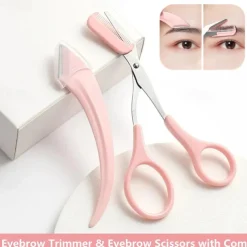 1Set Eyebrow Trimming Knife Eyebrow Face Razor For Women Professional Eyebrow Scissors With Comb Brow Trimmer Scraper Accesso