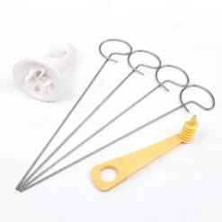 1Set Stainless Steel Tornado Potato Spiral Slicer - Manuel Cutter Spiral Screw Chips Reusable Potato Twister Fruits Vegetable Tools Kitchen Cooking Maker