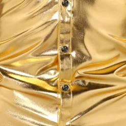 Set with Shiny Metallic Straight Leg Pants 2 PCS Disco Outfits 1980s Men's Sequins Cosplay Costume Masquerade Party Evening Club Performance