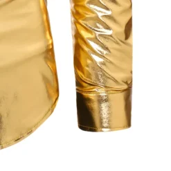 Set with Shiny Metallic Straight Leg Pants 2 PCS Disco Outfits 1980s Men's Sequins Cosplay Costume Masquerade Party Evening Club Performance