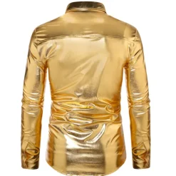 Set with Shiny Metallic Straight Leg Pants 2 PCS Disco Outfits 1980s Men's Sequins Cosplay Costume Masquerade Party Evening Club Performance