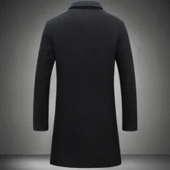 Set with Trench Coat Pullover Men's 2 PCS Outfits Winter Coat Overcoat Daily Wear Winter Thermal Warm Windproof Outerwear Clothing Apparel Fashion Warm Ups Plain Pocket Lapel Single Breasted