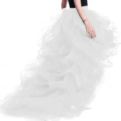 Set with Tulle Tutu Skirt Feather Cape Lace Gloves 3 PCS Women's High Waist High Low Layered Tulle Floor Length Skirt Feather Shawls Outfits Maleficent Costume Punk Gothic Halloween Party Carnival