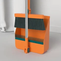 1set/2pcs Broom And Dustpan Set For Home, Upright Dustpan And Broom Combo Set, Sweeping Office Kitchen Wood Floor Pet Hair, Cleaning Supplies For Indoor Housewarming Gift