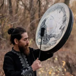 Shaman Drum Tree of Life Siberian Shaman Drum Decorative Music Lover Frame Drum Craft