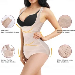 Shapewear Bodysuit for Women Tummy Control Butt Lifter Panty Hi-Waist Trainer Stomach Body Shaper Slimming Girdles