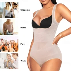 Shapewear Bodysuit for Women Tummy Control Butt Lifter Panty Hi-Waist Trainer Stomach Body Shaper Slimming Girdles