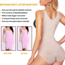 Shapewear Bodysuit for Women Tummy Control Butt Lifter Panty Hi-Waist Trainer Stomach Body Shaper Slimming Girdles