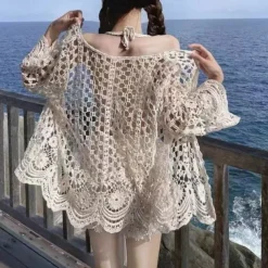 Shawl & Wrap Shawls Women's Wrap Ladies Elegant Sun Protection Long Sleeve Cotton Fall Wedding Wraps With Pure Color For Holiday All Seasons