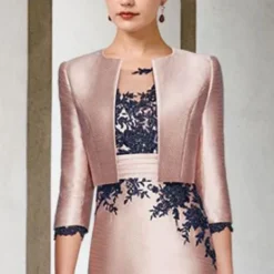 Shawl & Wrap Wedding Guest Women's Wrap Bolero Pure Elegant 3/4 Length Sleeve Satin Fall Wedding Wraps With Pure Color For Party All Seasons