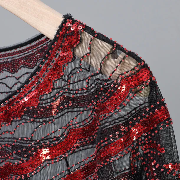 Shawl & Wrap Women's Wedding Guest Wraps Bolero Sparkle & Shine 1920s Elegant Short Sleeve Tulle Wedding Wraps With Beading For Wedding Summer dress to impress